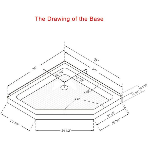 VTI 38'' W 38'' D NeoAngle Triple Shower Base Wayfair